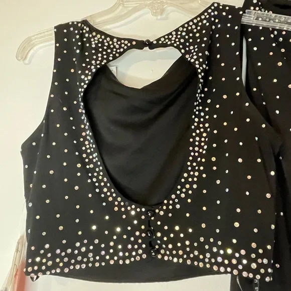 2-Piece Black with Rhinestone Formal - Picture 7 of 9